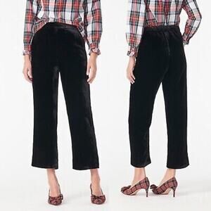 J.Crew Peyton Wide-Leg Pull-On Pants – Black Velvet – Size 12